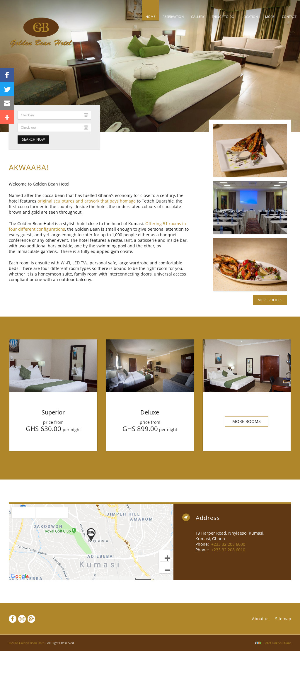 Golden Bean Hotel | Home Page | Hotels | Web design | Websites | booking engine | digital marketing | Ghana | Togo | Benin